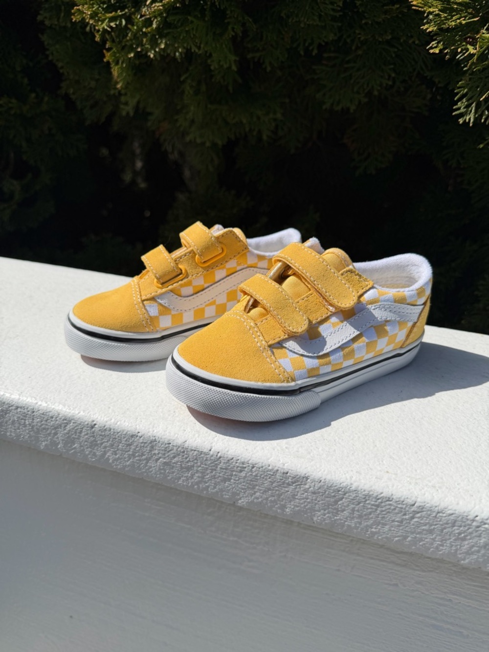 Vans Toddler Old Skool V Checkerboard Yellow Sneakers - Size 8.5